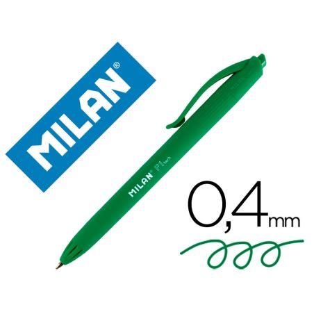 Bolígrafo milan p1 retráctil 1 mm touch verde