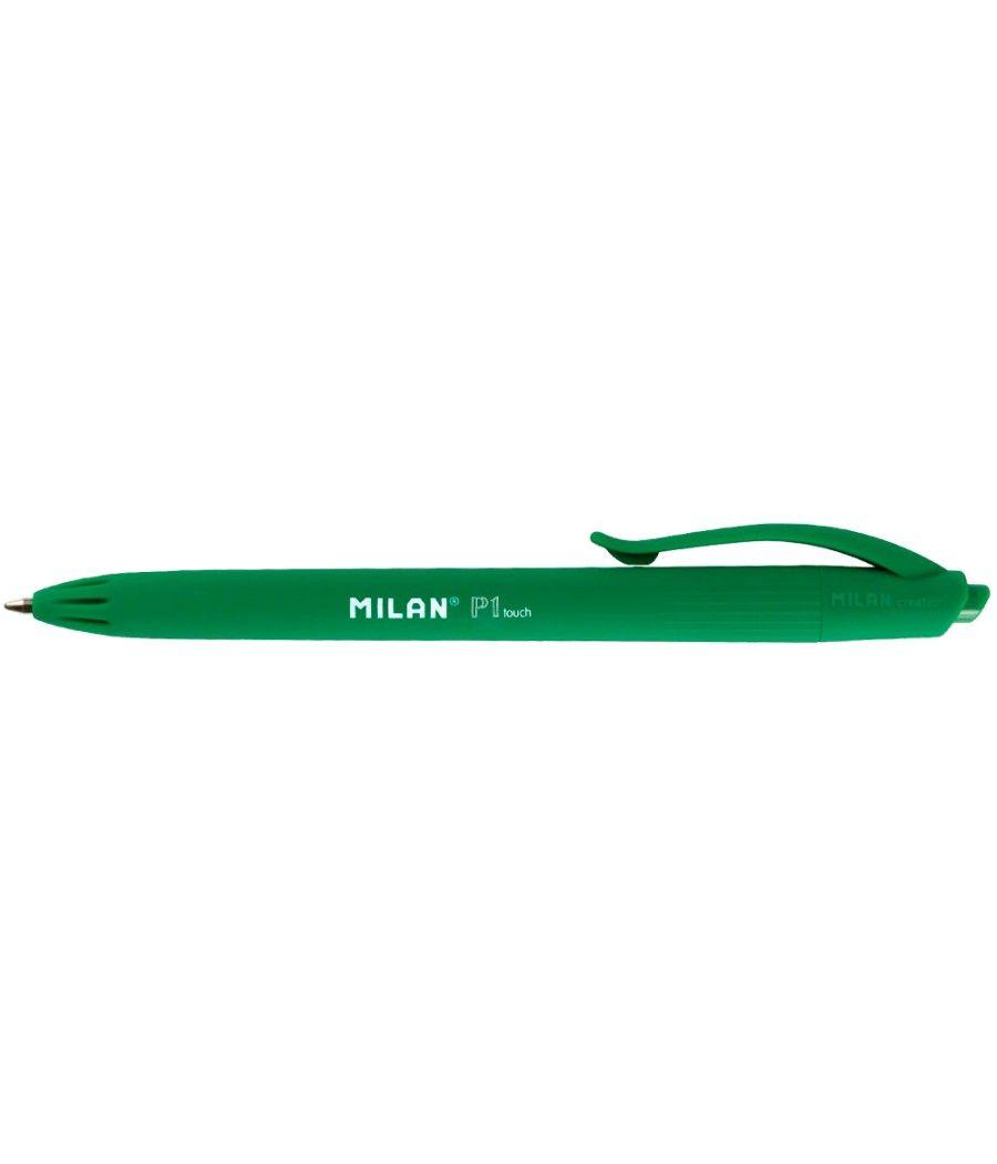 Bolígrafo milan p1 retráctil 1 mm touch verde - Imagen 3