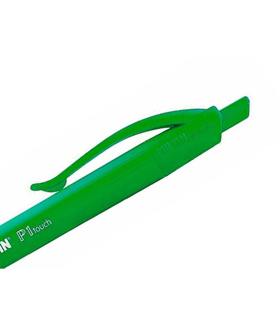 Bolígrafo milan p1 retráctil 1 mm touch verde - Imagen 6
