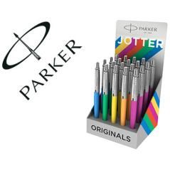 Bolígrafo parker jotter plastic original expositor de 20 unidades colores surtidos