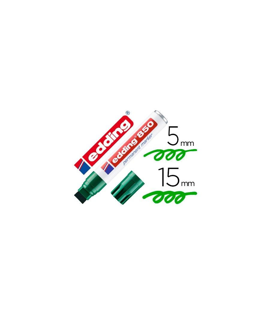 Rotulador edding marcador permanente 850 verde punta biselada 5-15 mm recargable PACK 5 UNIDADES - Imagen 2