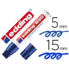 Rotulador edding marcador permanente 850 azul punta biselada 5-15 mm recargable PACK 5 UNIDADES