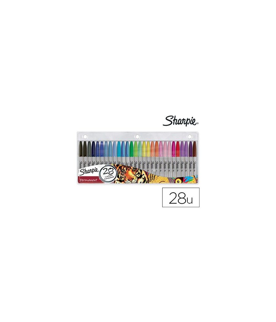 Rotuladores sharpie permanente punta fina blister de 28 unidades colores surtidos - Imagen 2