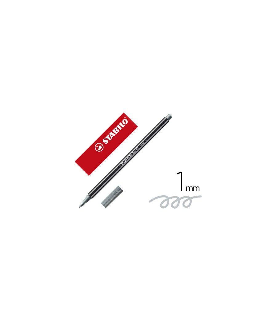 Rotulador stabilo acuarelable pen 68 metélico plata 1 mm PACK 10 UNIDADES - Imagen 2