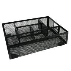 Organizador sobremesa q-connect kf17291 bandeja metálica rejilla negra con 6 departamentos 235x183x65 mm - Imagen 4