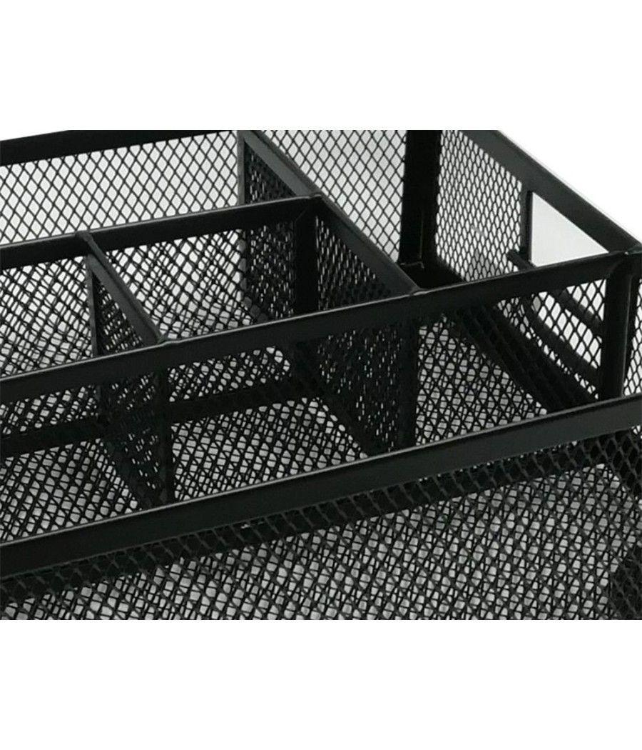 Organizador sobremesa q-connect kf17291 bandeja metálica rejilla negra con 6 departamentos 235x183x65 mm - Imagen 5