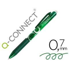 Bolígrafo q-connect retráctil borrable 0,7 mm color verde PACK 10 UNIDADES