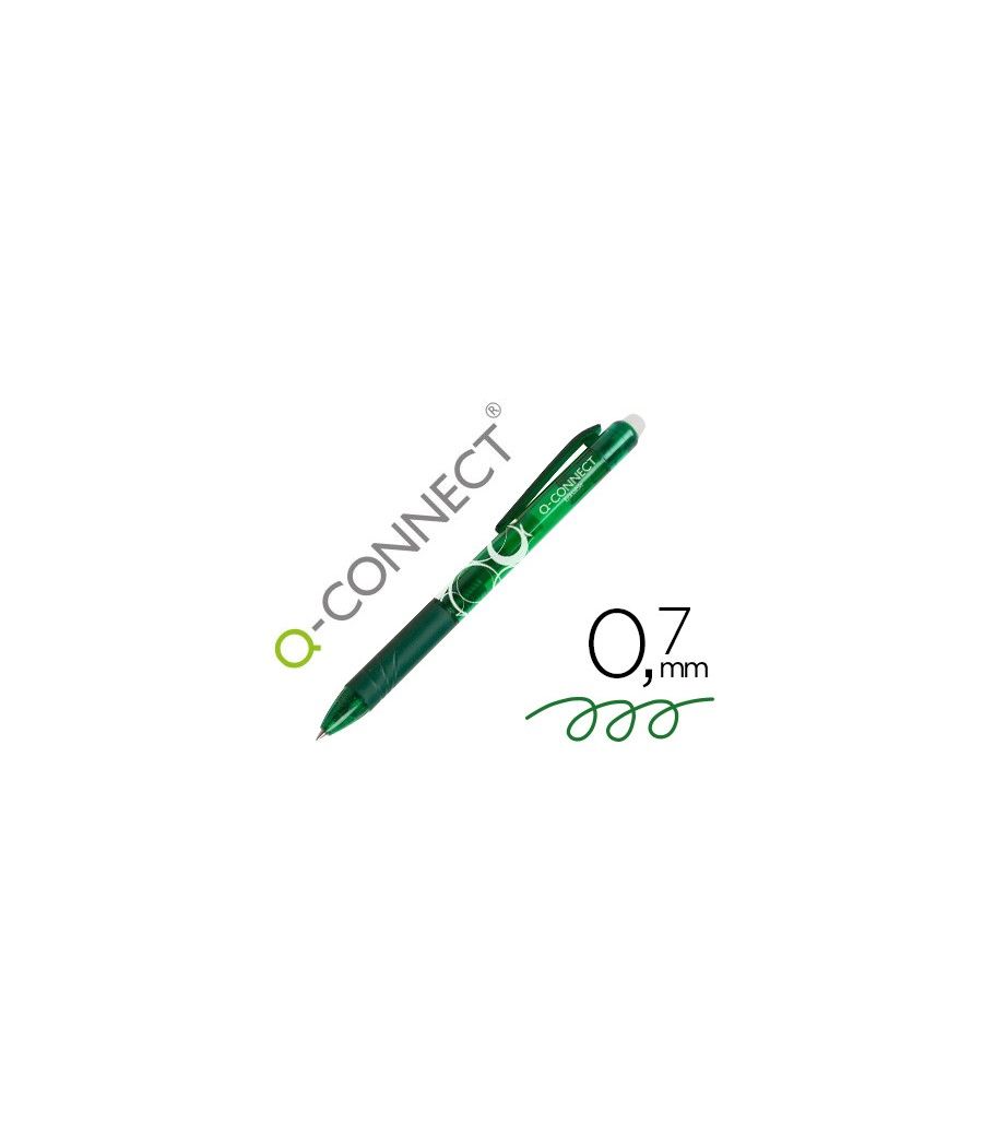 Bolígrafo q-connect retráctil borrable 0,7 mm color verde PACK 10 UNIDADES - Imagen 2
