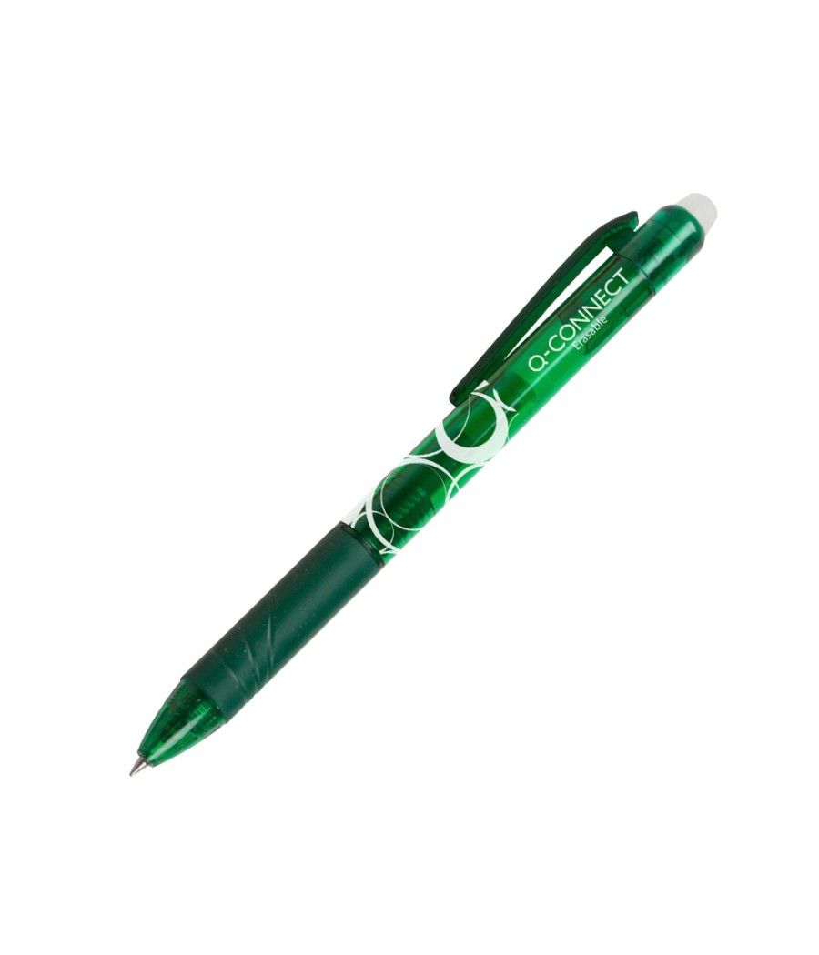 Bolígrafo q-connect retráctil borrable 0,7 mm color verde PACK 10 UNIDADES - Imagen 3