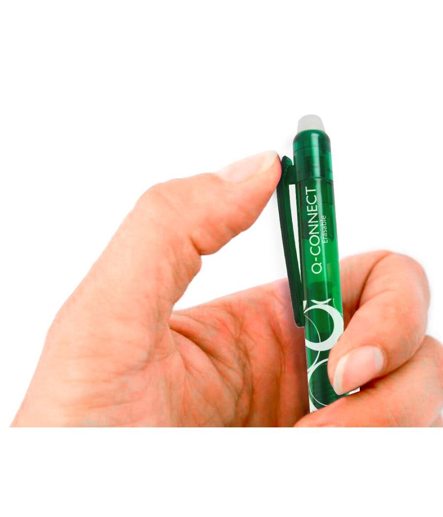 Bolígrafo q-connect retráctil borrable 0,7 mm color verde PACK 10 UNIDADES - Imagen 5