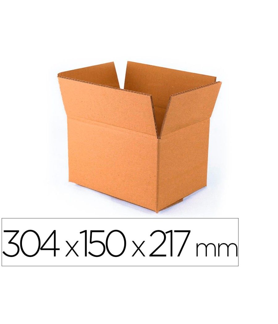 Caja para embalar q-connect usos varios cartón doble canal marron 304x150x217 mm PACK 12 UNIDADES - Imagen 2