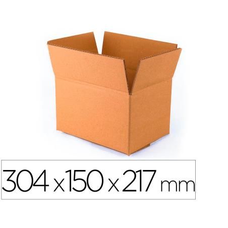 Caja para embalar q-connect usos varios cartón doble canal marron 304x150x217 mm PACK 12 UNIDADES