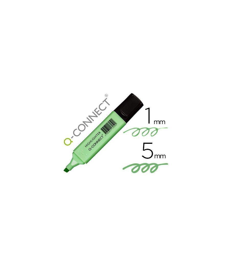 Rotulador q-connect fluorescente pastel verde punta biselada PACK 10 UNIDADES - Imagen 2