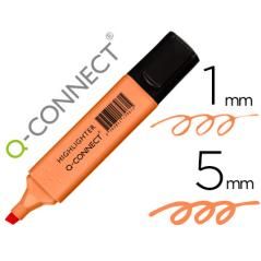 Rotulador q-connect fluorescente pastel naranja punta biselada PACK 10 UNIDADES