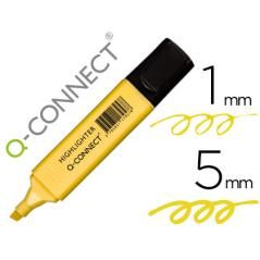 Rotulador q-connect fluorescente pastel amarillo punta biselada PACK 10 UNIDADES