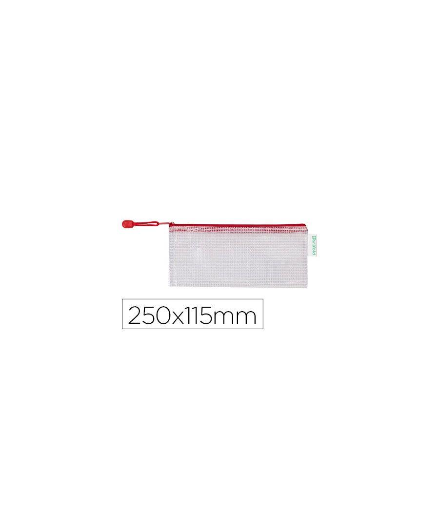 Bolsa multiusos tarifold pvc 250x115 mm apertura superior con cremallera portabolígrafo y correa color rojo PACK 8 UNIDADES - Im