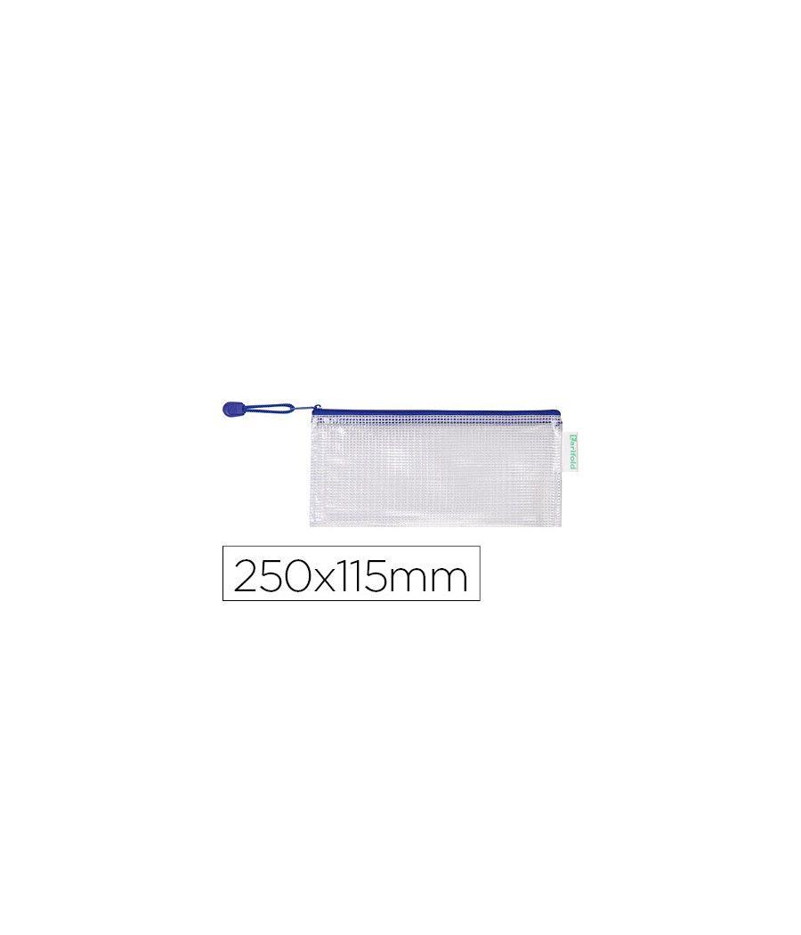 Bolsa multiusos tarifold pvc 250x115 mm apertura superior con cremallera portabolígrafo y correa color azul PACK 8 UNIDADES - Im