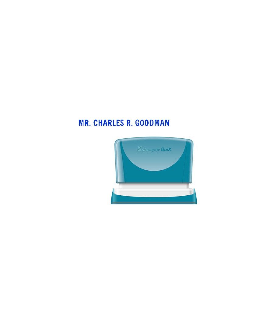 Sello x'stamper quix personalizable color azul medidas 4x60 mm q-05 - Imagen 2