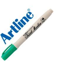 Rotulador artline supreme brush pintura base de agua punta tipo pincel trazo variable verde PACK 12 UNIDADES