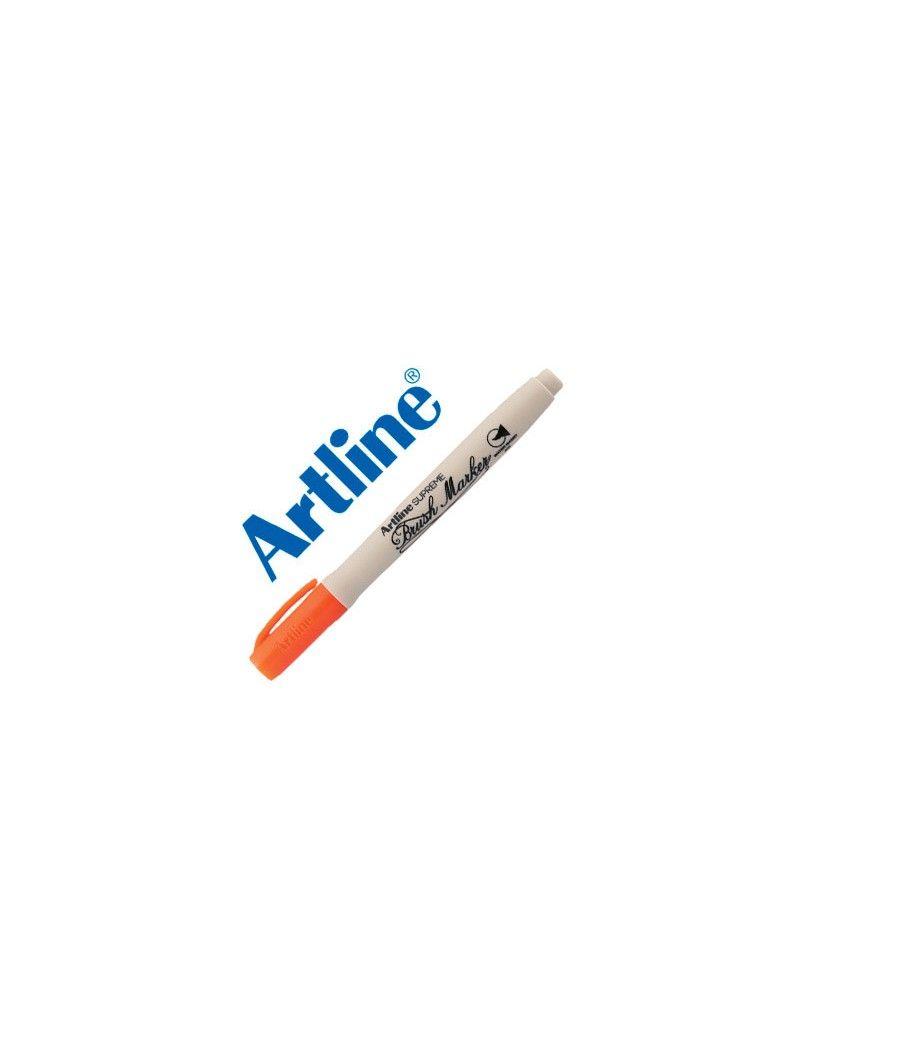 Rotulador artline supreme brush pintura base de agua punta tipo pincel trazo variable naranja PACK 12 UNIDADES - Imagen 2