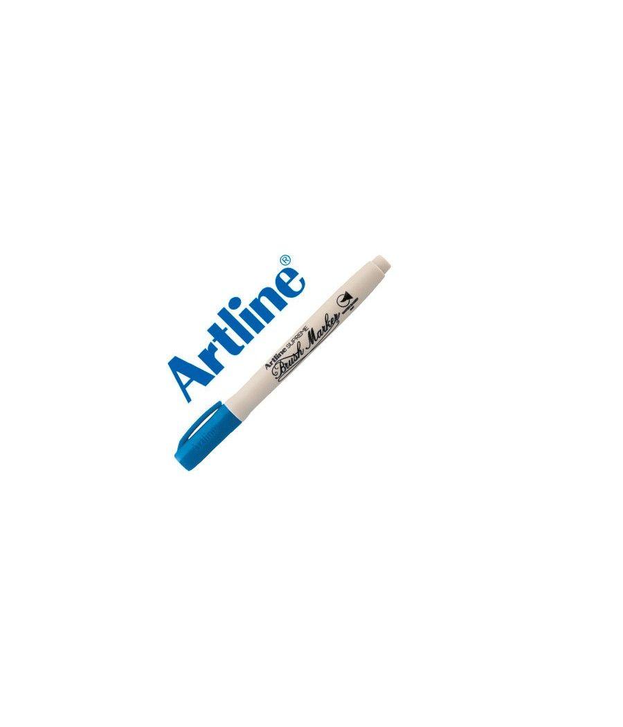 Rotulador artline supreme brush pintura base de agua punta tipo pincel trazo variable azul PACK 12 UNIDADES - Imagen 2