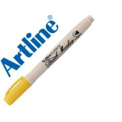 Rotulador artline supreme brush pintura base de agua punta tipo pincel trazo variable amarillo PACK 12 UNIDADES