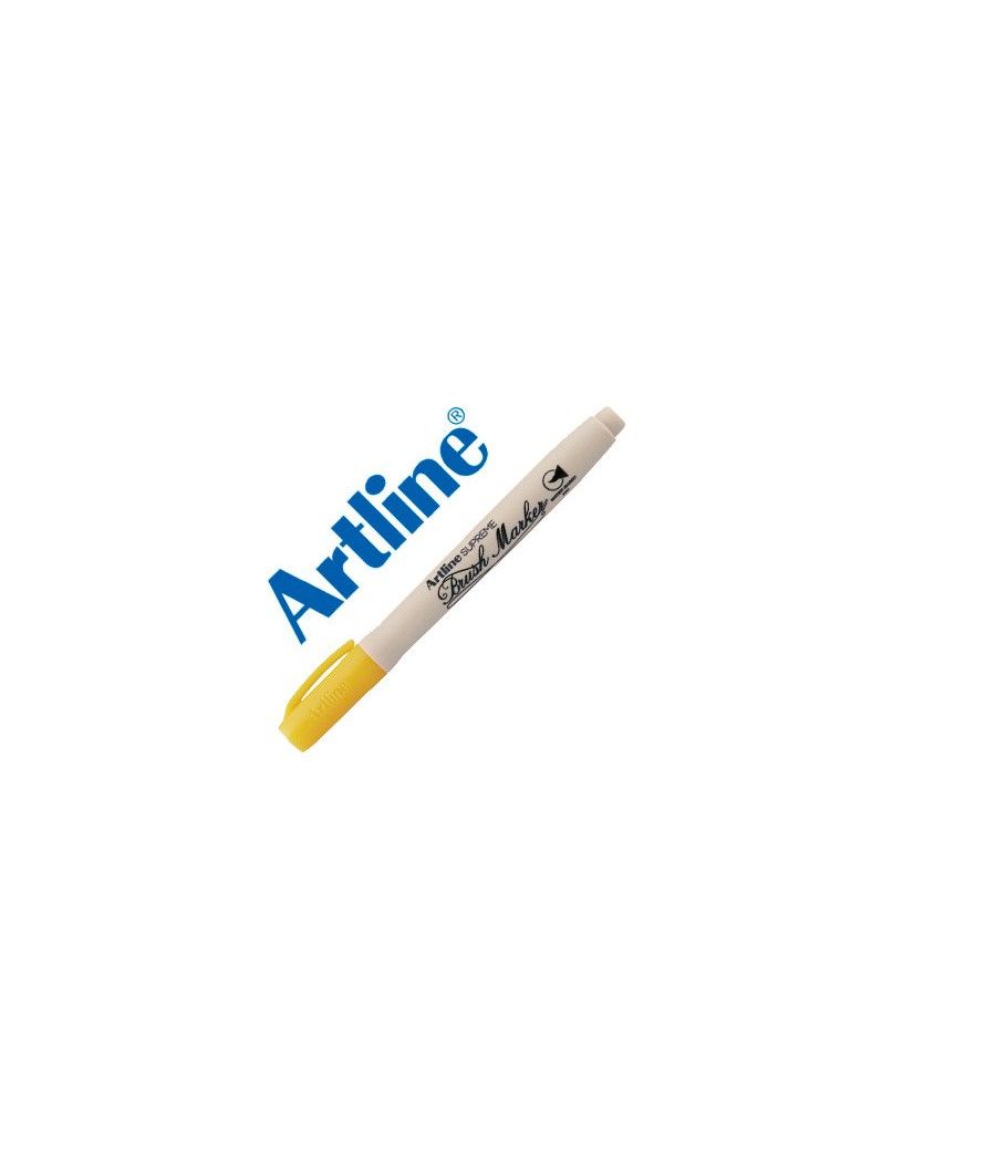Rotulador artline supreme brush pintura base de agua punta tipo pincel trazo variable amarillo PACK 12 UNIDADES - Imagen 2