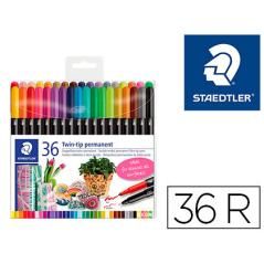 Staedtler rotulador permanente doble punta design journey colores -36u-