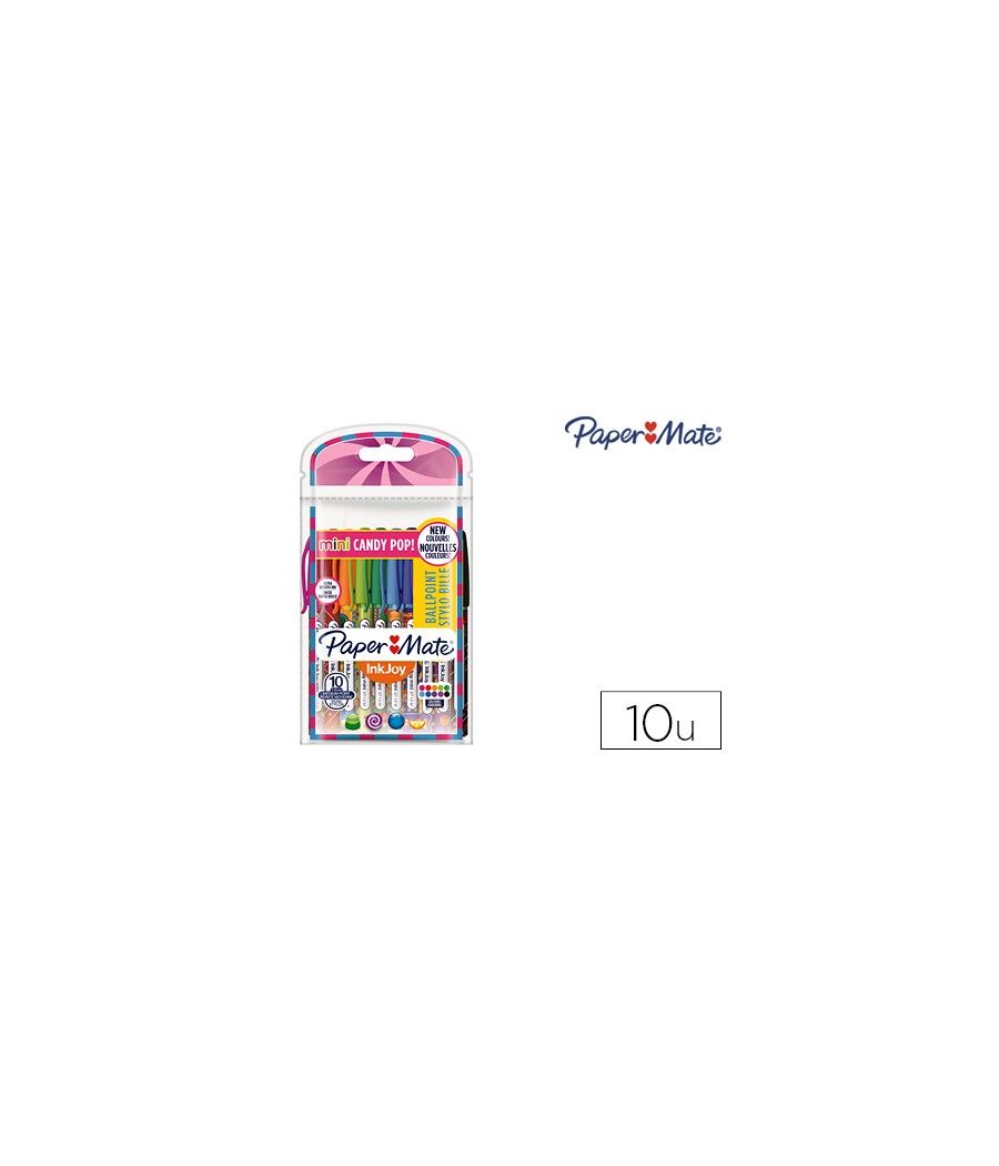 Bolígrafo paper mate inkjoy 100 candy pop blister de 10 unidades colores surtidos - Imagen 2