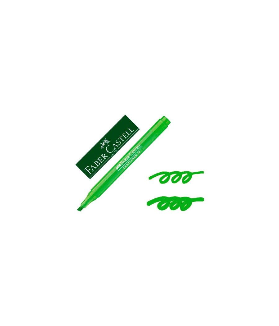 Rotulador faber fluorescente textliner 38 verde PACK 10 UNIDADES - Imagen 2