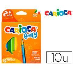 Lápices de colores carioca baby 2 años caja de 10 colores surtidos - Imagen 2