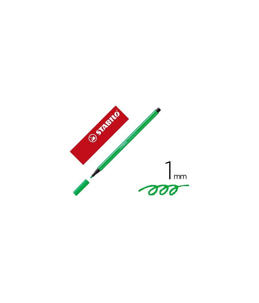 Rotulador stabilo acuarelable pen 68 verde neon 1 mm PACK 10 UNIDADES - Imagen 2