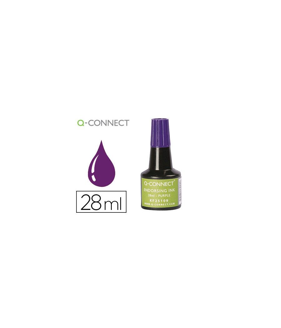 Tinta tampón q-connect violeta frasco 28 ml - Imagen 2