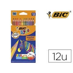 Lápices de colores bic evolution stripes caja de 12 colores surtidos - Imagen 2