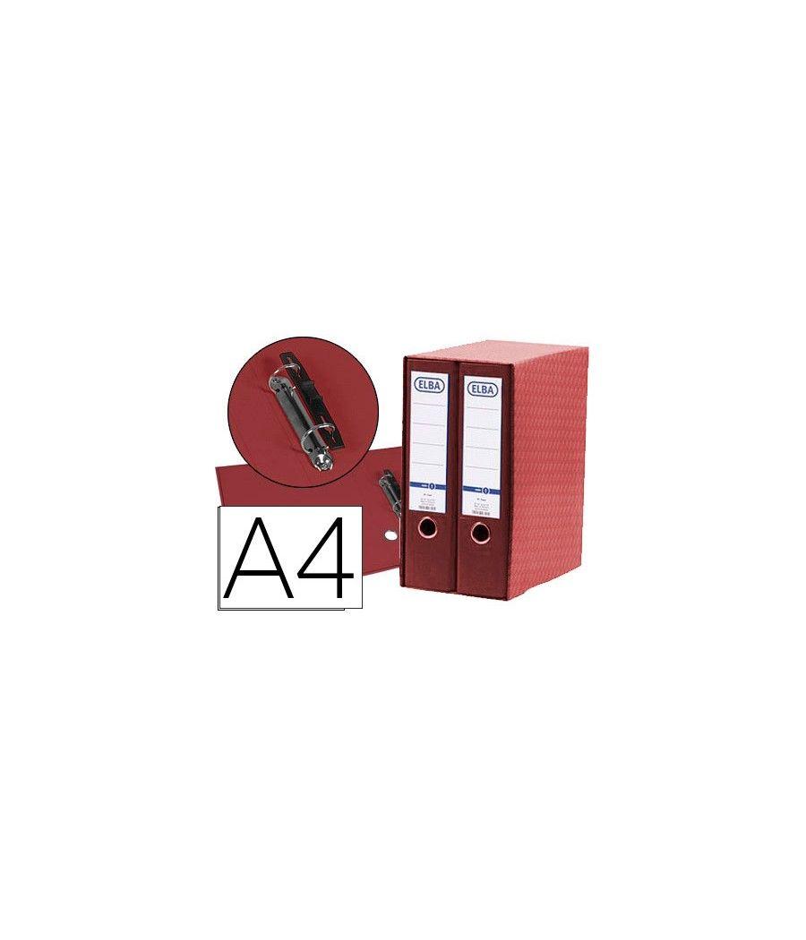 Modulo elba 2 archivadores de palanca din a4 con rado 2 anillas rojo lomo de 80 mm - Imagen 2