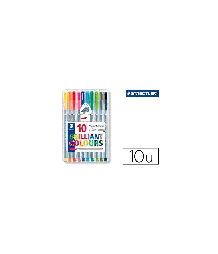 Rotulador staedtler triplus broadliner 338 estuche plástico de 10 colores surtidos - Imagen 2