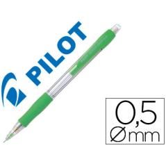 Portaminas pilot super grip verde claro 0,5 mm sujecion de caucho PACK 12 UNIDADES