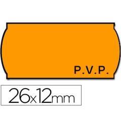 Etiquetas meto onduladas 26 x 12 mm pvp naranja flúor adh 2 rollo 1500 etiquetas - Imagen 2