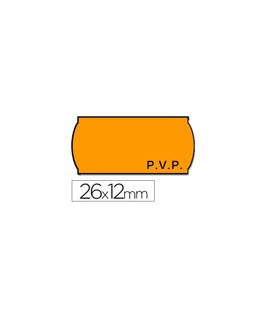 Etiquetas meto onduladas 26 x 12 mm pvp naranja flúor adh 2 rollo 1500 etiquetas - Imagen 2