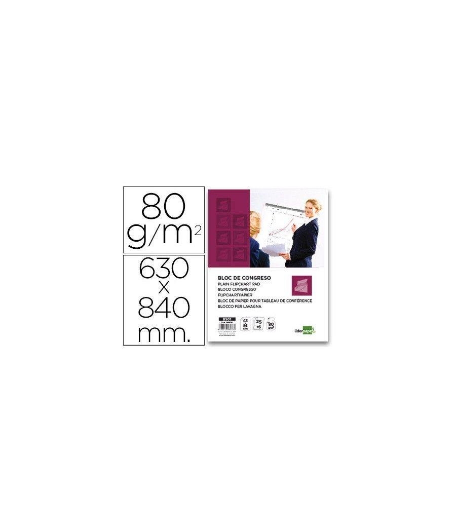 Bloc congreso liderpapel liso 63x84cm 25+5 hojas 80g/m2 - Imagen 2