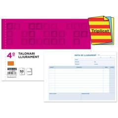 Talonario liderpapel entregas cuarto original y 2 copias t329 apaisado texto en catalán - Imagen 2