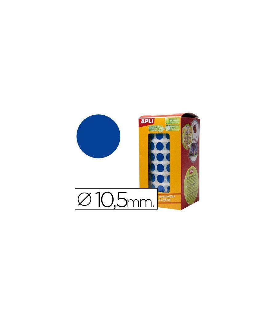 Gomets autoadhesivos circulares 10,5mm azul en rollo - Imagen 2