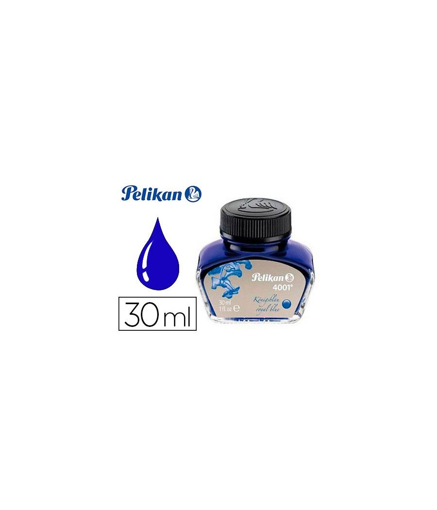 Tinta estilográfica pelikan 4001 azul real frasco 30 ml - Imagen 2
