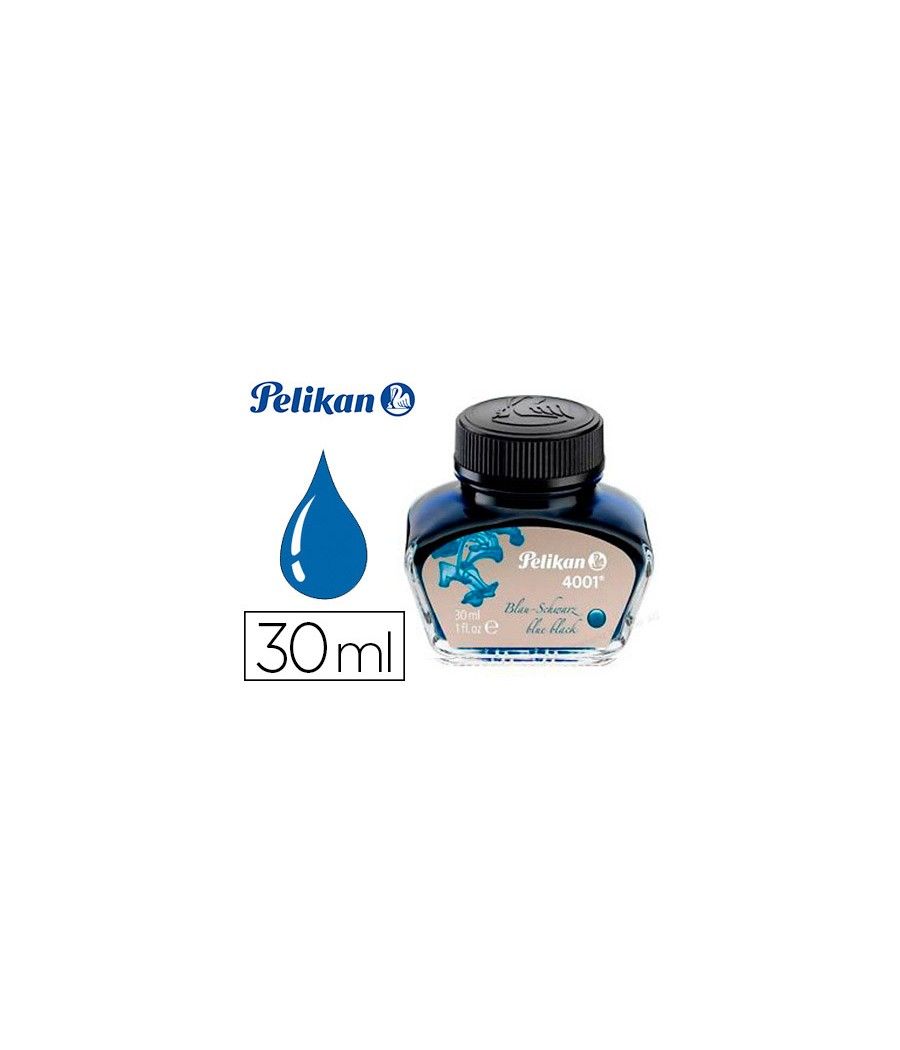 Tinta estilográfica pelikan 4001 negro / azul frasco 30 ml - Imagen 2