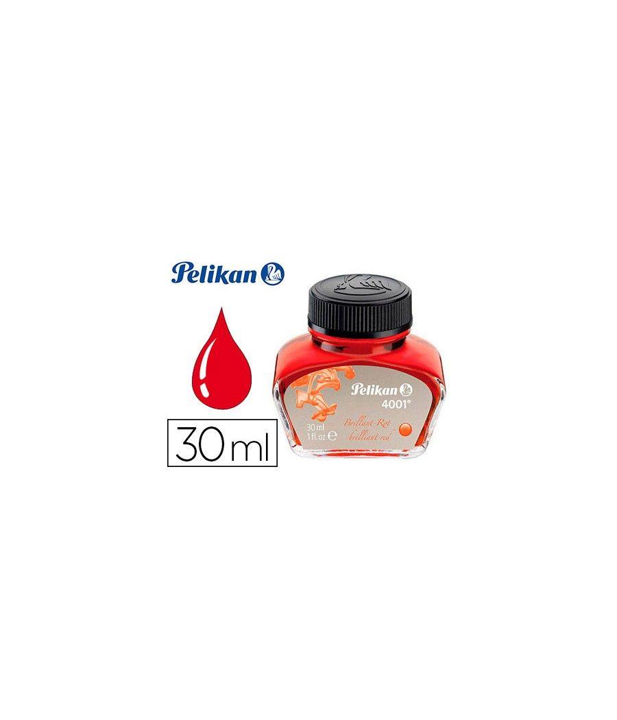 Tinta estilográfica pelikan 4001 rojo brillante frasco 30 ml - Imagen 2