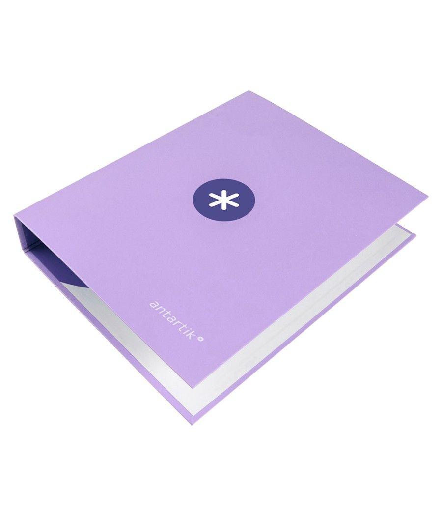 Carpeta 4 anillas 40 mm mixtas liderpapel antartik a4 forrada color lavanda - Imagen 5