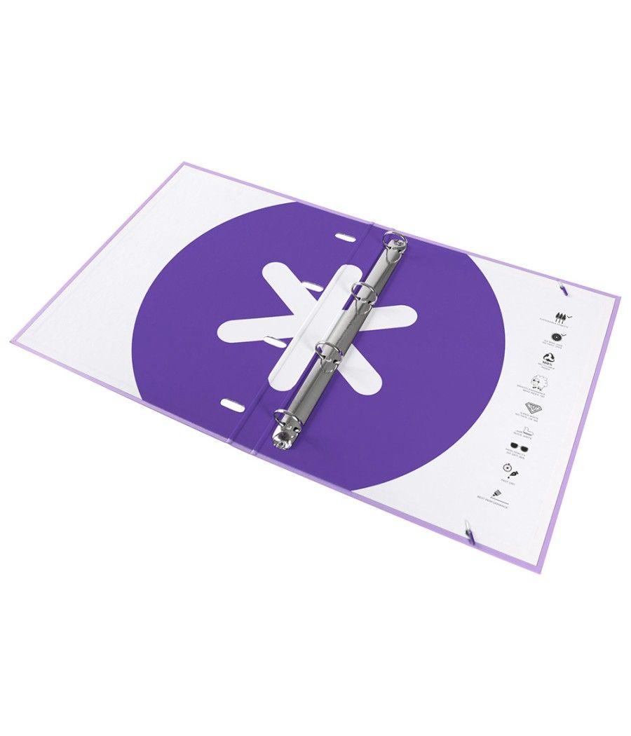 Carpeta con recambio liderpapel antartik a4 cuadro 5mm forrada 4 anillas 25mm color lavanda - Imagen 9