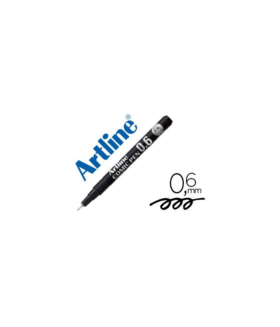 Rotulador artline calibrado micrométrico negro comic pen ek-286 punta poliacetal 0,6 mm resistente al agua PACK 12 UNIDADES - Im