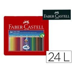 Lápices de colores faber castell acuarelable colour grip triangular caja metálica de 24 colores surtidos - Imagen 2