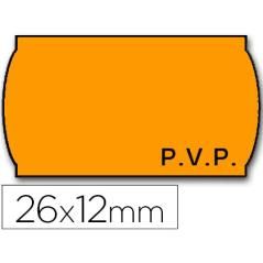 Etiquetas meto onduladas 26 x 12 mm flúor naranja pvp adh 2 rollo 1500 etiquetas troqueladas para etiquetadora tovel - Imagen 2